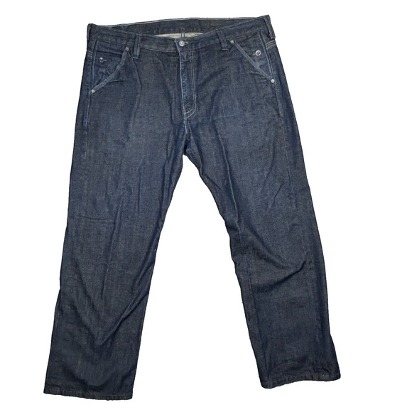 Levi's 569 Straight Leg Jean Mens 38x30 Dark Blue Denim Loose Fit Zip Pocket - Picture 2 of 14